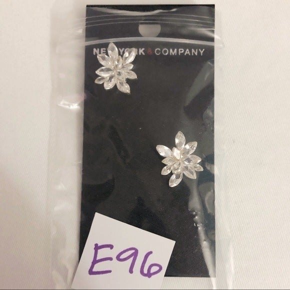 New York & Company Rhinestone Flower Earrings NOC - Picture 5 of 6